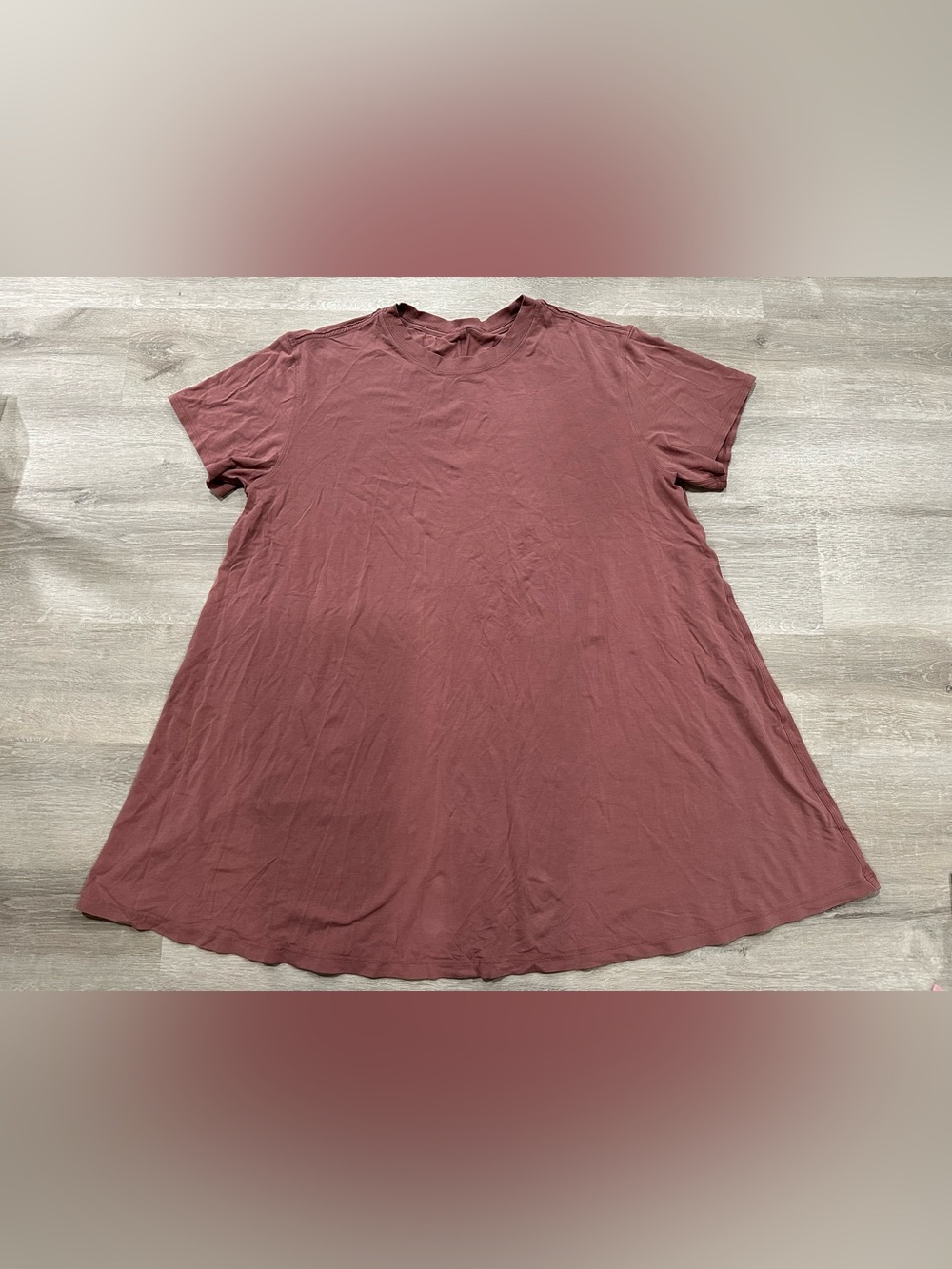 P123 Lululemon All Yours Tee Dress Womens Size 10 Dusty Pink Stretch Above Knee
